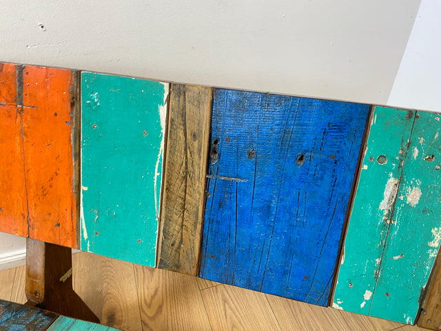 Boatwood by WMK I Einzigartiges handgefertigtes Sofa aus altem Bootsholz I Teakholz massiv I Couch Bank Holzbank Küchenbank Gartenbank Gartensofa Gartenmöbel Balkonmöbel Bootsmöbel Berlin Bremen Köln