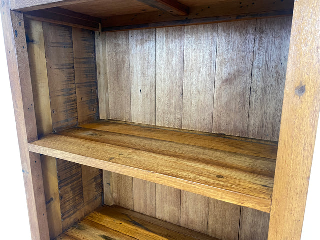 Schöner hoher Bücherschrank handgefertigt aus altem Bootsholz mit Schubladen I Regal Bücherregal Highboard Schrank Holzregal Küchenregal Küchenschrank I