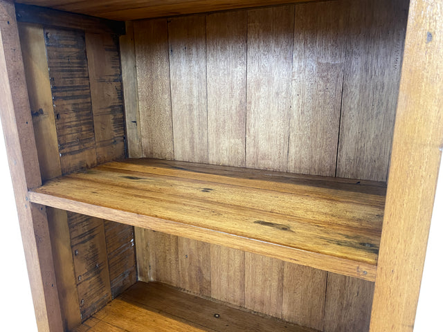 Schöner hoher Bücherschrank handgefertigt aus altem Bootsholz mit Schubladen I Regal Bücherregal Highboard Schrank Holzregal Küchenregal Küchenschrank I