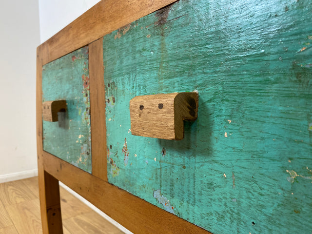Boatwood by WMK I Hochwertige Kommode handgefertigt aus altem Bootsholz mit Schubladen I Teakholz massiv I