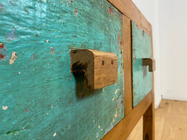 Boatwood by WMK I Hochwertige Kommode handgefertigt aus altem Bootsholz mit Schubladen I Teakholz massiv I