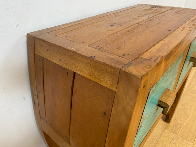 Boatwood by WMK I Hochwertige Kommode handgefertigt aus altem Bootsholz mit Schubladen I Teakholz massiv I
