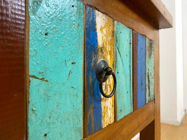 Boatwood by WMK I Schöne Kommode handgefertigt aus altem Bootsholz in Originalfarben