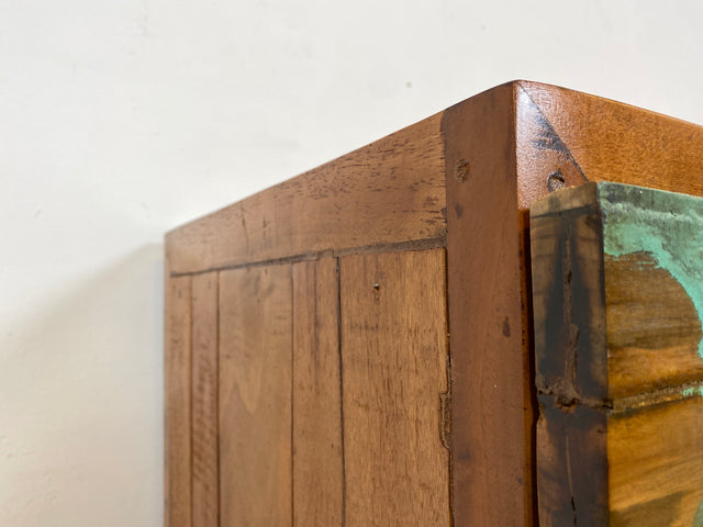 Boatwood by WMK I Besondere Kommode handgefertigt aus altem Bootsholz in Originalfarbe mit Schubladen