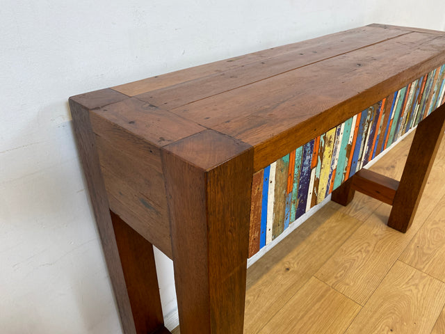 Boatwood by WMK I Besonders schöne Konsole mit Schubladen I handgefertigt aus altem Bootsholz I Teakholz massiv I Schrank Sideboard Kommode Ablage Flurkommode Anrichte I Berlin Schweinfurt Dresden