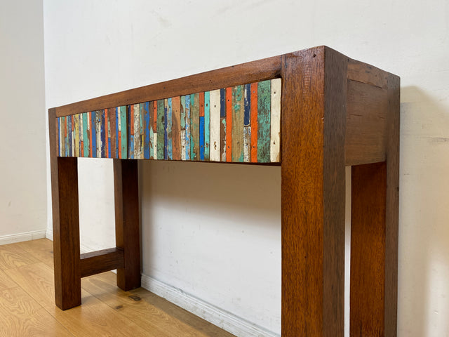 Boatwood by WMK I Besonders schöne Konsole mit Schubladen I handgefertigt aus altem Bootsholz I Teakholz massiv I Schrank Sideboard Kommode Ablage Flurkommode Anrichte I Berlin Schweinfurt Dresden