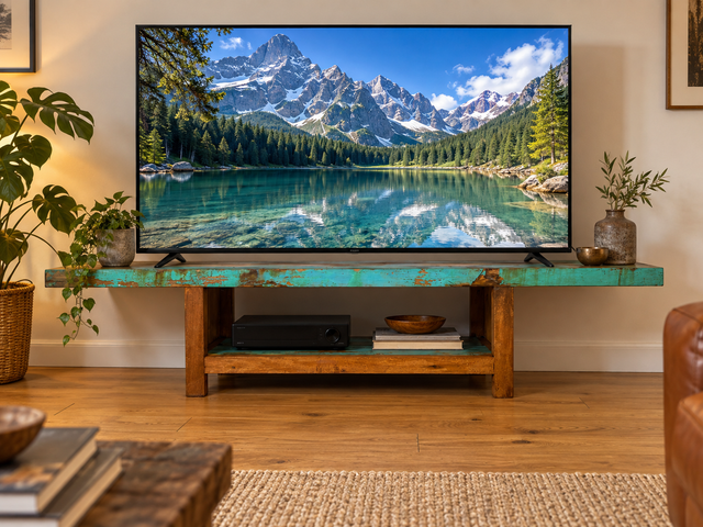 Einzigartiges offenes Lowboard handgefertigt aus altem Bootsholz in Originalfarben I TV-Lowboard Fernsehbank Sideboard Bank Ablage Regal Phonoschrank Kommode I