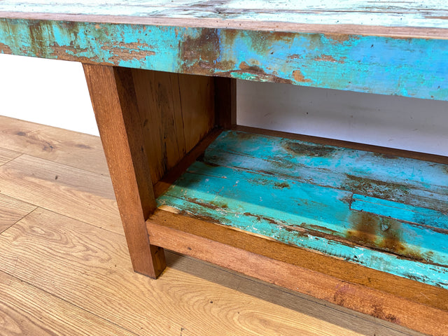 Einzigartiges offenes Lowboard handgefertigt aus altem Bootsholz in Originalfarben I TV-Lowboard Fernsehbank Sideboard Bank Ablage Regal Phonoschrank Kommode I