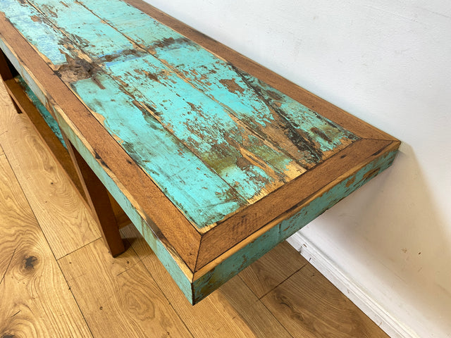 Einzigartiges offenes Lowboard handgefertigt aus altem Bootsholz in Originalfarben I TV-Lowboard Fernsehbank Sideboard Bank Ablage Regal Phonoschrank Kommode I