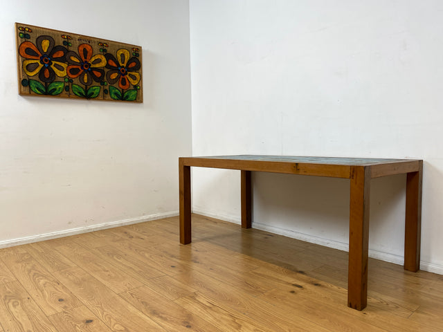 Boatwood by WMK I Meeresblauer 170x90cm großer Esstisch handgefertigt aus altem Bootsholz in Originalfarben