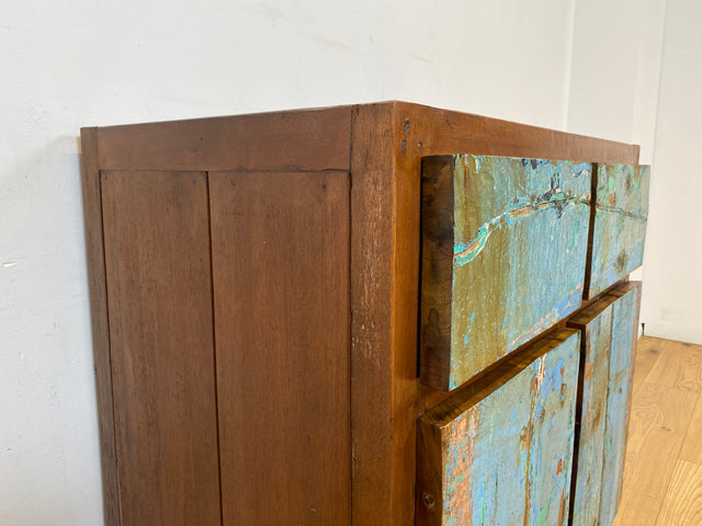 Boatwood by WMK I Nachhaltige & handgefertigte Kommode aus altem Bootsholz mit Schubladen I Teakholz Sideboard TV Lowboard Anrichte Schubladenkommode Wäschekommode Fernsehschrank I Berlin NRW Bayern