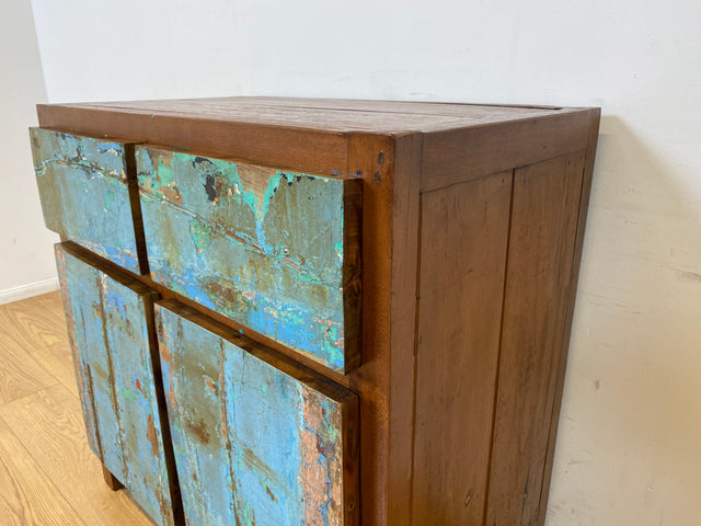 Boatwood by WMK I Nachhaltige & handgefertigte Kommode aus altem Bootsholz mit Schubladen I Teakholz Sideboard TV Lowboard Anrichte Schubladenkommode Wäschekommode Fernsehschrank I Berlin NRW Bayern