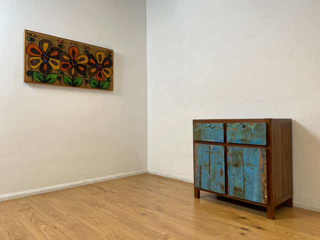 Boatwood by WMK I Nachhaltige & handgefertigte Kommode aus altem Bootsholz mit Schubladen I Teakholz Sideboard TV Lowboard Anrichte Schubladenkommode Wäschekommode Fernsehschrank I Berlin NRW Bayern