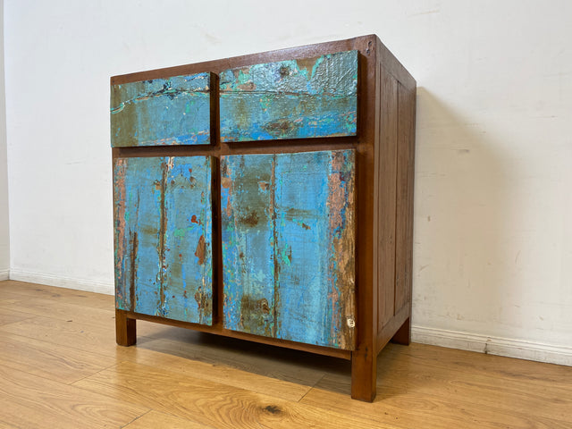 Boatwood by WMK I Nachhaltige & handgefertigte Kommode aus altem Bootsholz mit Schubladen I Teakholz Sideboard TV Lowboard Anrichte Schubladenkommode Wäschekommode Fernsehschrank I Berlin NRW Bayern