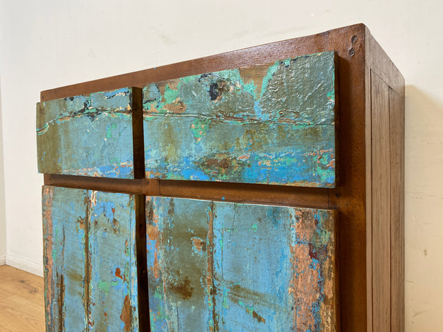 Boatwood by WMK I Nachhaltige & handgefertigte Kommode aus altem Bootsholz mit Schubladen I Teakholz Sideboard TV Lowboard Anrichte Schubladenkommode Wäschekommode Fernsehschrank I Berlin NRW Bayern