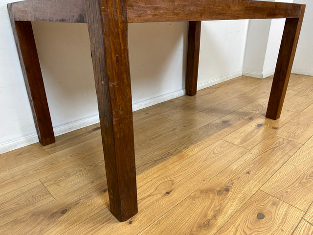 Boatwood by WMK I Nachhaltiger Patchwork Esstisch 150x90 handgefertigt aus altem Bootsholz in Originalfarben