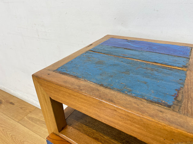 Boatwood by WMK I Einzigartiger großer Nachttisch handgefertigt aus altem Bootsholz I Teakholz massiv I Nachtkommode Nachtschrank Nachtschränkchen Kommode Beistelltisch Ablage I Berlin Kiel Stuttgart