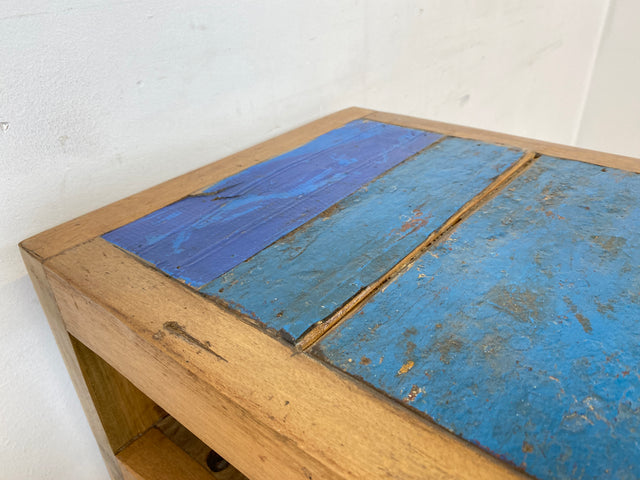 Boatwood by WMK I Einzigartiger großer Nachttisch handgefertigt aus altem Bootsholz I Teakholz massiv I Nachtkommode Nachtschrank Nachtschränkchen Kommode Beistelltisch Ablage I Berlin Kiel Stuttgart