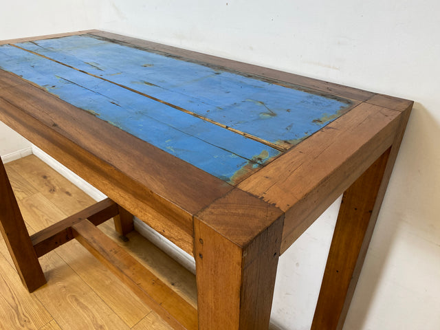 Boatwood by WMK I Outdoor geeigneter 130x60cm großer Stehtisch handgefertigt aus altem Bootsholz