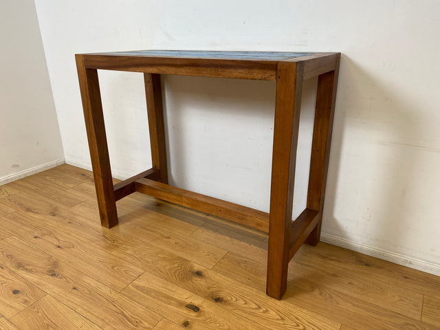 Boatwood by WMK I Outdoor geeigneter 130x60cm großer Stehtisch handgefertigt aus altem Bootsholz
