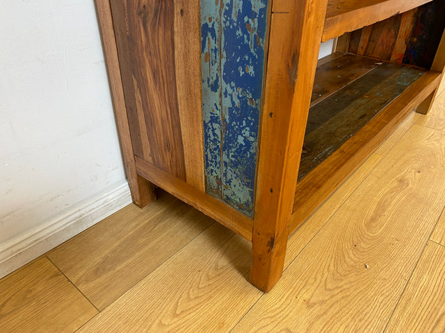 Boatwood by WMK I Handgefertigtes Regal aus altem Bootsholz in Originalfarbe I Teakholz I Holzregal Bücherschrank Bücheregal Highboard Küchenregal Raumtrenner Loft Bootsmöbel I Berlin Bochum Leipzig