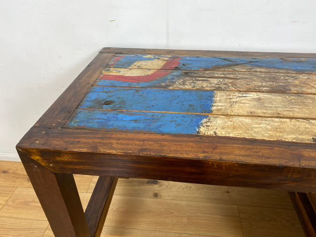 Boatwood by WMK I Besonderer Schreibtisch handgefertigt aus altem Bootsholz I Teakholz massiv in Originalfarbe I Arbeitstisch Bürotisch Arbeitsplatz Computertisch Desk Bootsmöbel I Berlin Bayern Köln