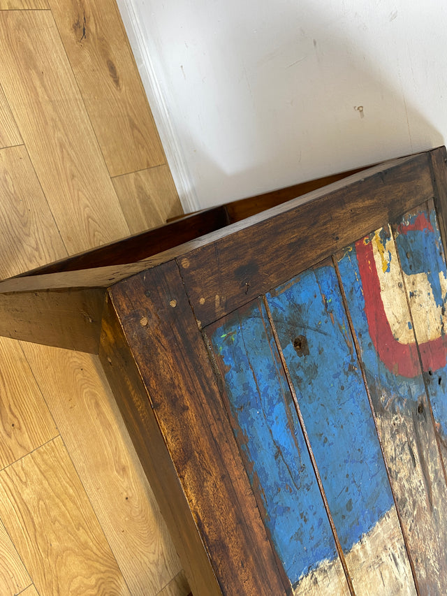 Boatwood by WMK I Besonderer Schreibtisch handgefertigt aus altem Bootsholz I Teakholz massiv in Originalfarbe I Arbeitstisch Bürotisch Arbeitsplatz Computertisch Desk Bootsmöbel I Berlin Bayern Köln