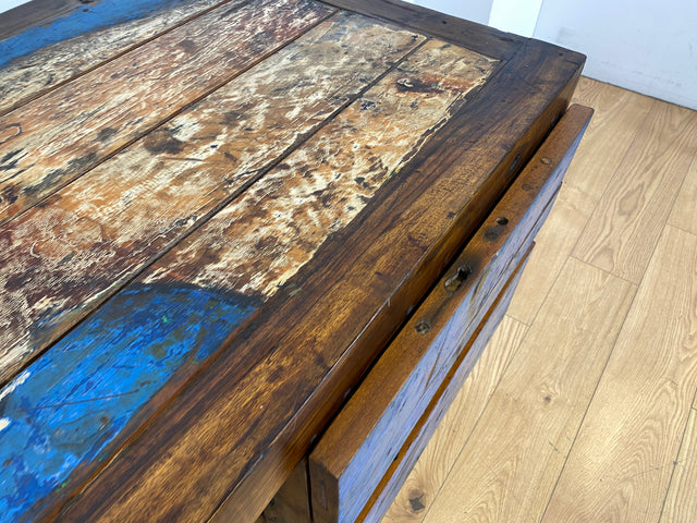 Boatwood by WMK I Besonderer Schreibtisch handgefertigt aus altem Bootsholz I Teakholz massiv in Originalfarbe I Arbeitstisch Bürotisch Arbeitsplatz Computertisch Desk Bootsmöbel I Berlin Bayern Köln