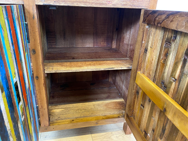 Besonders schönes Sideboard aus altem Bootsholz mit Schubladen I Schrank Anrichte Kommode Buffet Büfett Küchenschrank Flurschrank Fernsehschrank Patchwork I