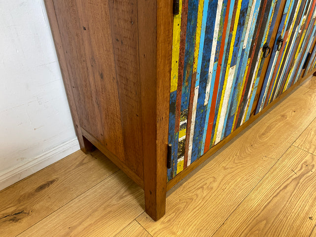 Besonders schönes Sideboard aus altem Bootsholz mit Schubladen I Schrank Anrichte Kommode Buffet Büfett Küchenschrank Flurschrank Fernsehschrank Patchwork I