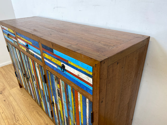Besonders schönes Sideboard aus altem Bootsholz mit Schubladen I Schrank Anrichte Kommode Buffet Büfett Küchenschrank Flurschrank Fernsehschrank Patchwork I