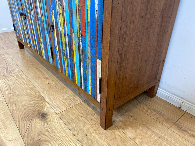 Besonders schönes Sideboard aus altem Bootsholz mit Schubladen I Schrank Anrichte Kommode Buffet Büfett Küchenschrank Flurschrank Fernsehschrank Patchwork I
