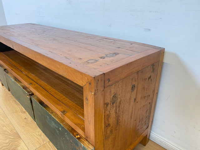 Boatwood by WMK I Besonders schönes TV Lowboard mit Schubladen & Fach I handgefertigt aus altem Bootsholz I Teakholz massiv I Sideboard Kommode Bank Rack Stand Fernsehkommode Berlin Stuttgart Bochum