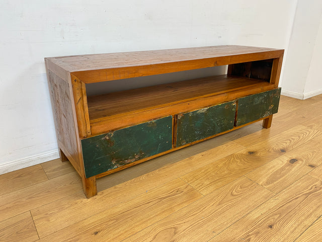 Boatwood by WMK I Besonders schönes TV Lowboard mit Schubladen & Fach I handgefertigt aus altem Bootsholz I Teakholz massiv I Sideboard Kommode Bank Rack Stand Fernsehkommode Berlin Stuttgart Bochum