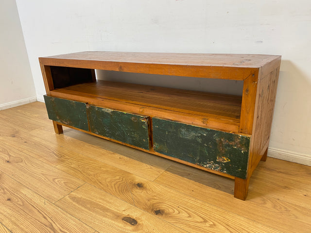 Boatwood by WMK I Besonders schönes TV Lowboard mit Schubladen & Fach I handgefertigt aus altem Bootsholz I Teakholz massiv I Sideboard Kommode Bank Rack Stand Fernsehkommode Berlin Stuttgart Bochum