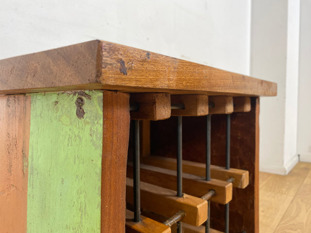 Boatwood by WMK I Einzigartiges Weinregal für 15 Flaschen handgefertigt aus echtem Fischerboot in Originalfarben