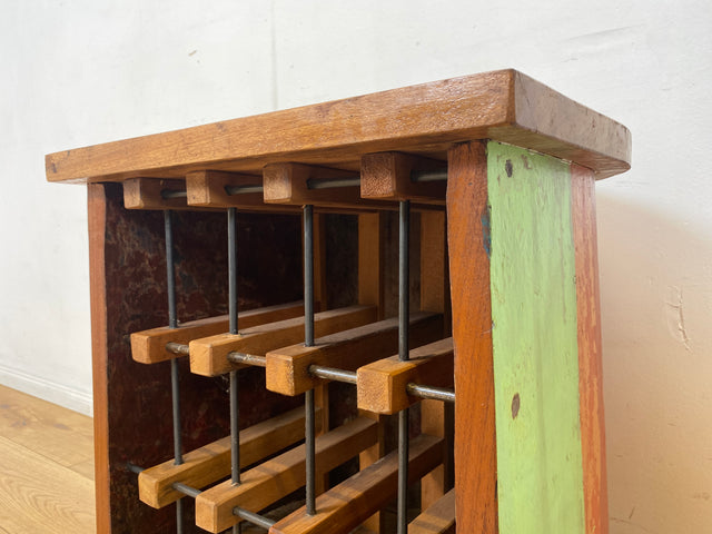 Boatwood by WMK I Einzigartiges Weinregal für 15 Flaschen handgefertigt aus echtem Fischerboot in Originalfarben