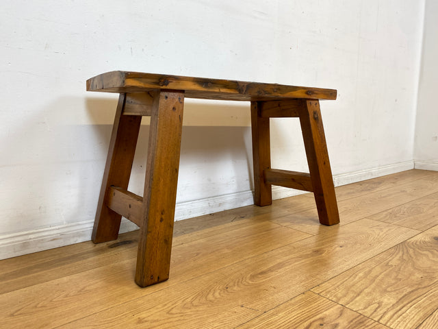 Schöne und nachhaltige 75cm lange Sitzbank aus altem Bootsholz in Originalfarben I Teakholz massiv I In & Outdoor I Bank Holzbank Bench Hocker Küchenbank Gartenbank I