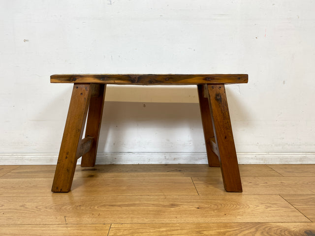 Schöne und nachhaltige 75cm lange Sitzbank aus altem Bootsholz in Originalfarben I Teakholz massiv I In & Outdoor I Bank Holzbank Bench Hocker Küchenbank Gartenbank I