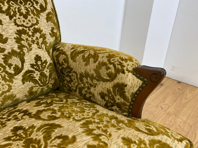 WMK # Wunderschönes Chippendale Sofa mit hochwertigem Brokat Bezug & Gold Braun & handverziertem Holzrahmen # Couch 3-Sitzer 3er Liege Sitzgarnitur Stilmöbel Barock Rokoko Vintage Berlin München Kiel