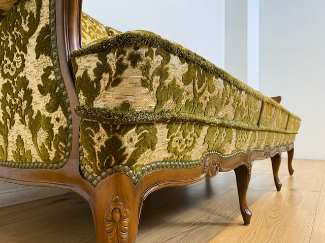WMK # Wunderschönes Chippendale Sofa mit hochwertigem Brokat Bezug & Gold Braun & handverziertem Holzrahmen # Couch 3-Sitzer 3er Liege Sitzgarnitur Stilmöbel Barock Rokoko Vintage Berlin München Kiel