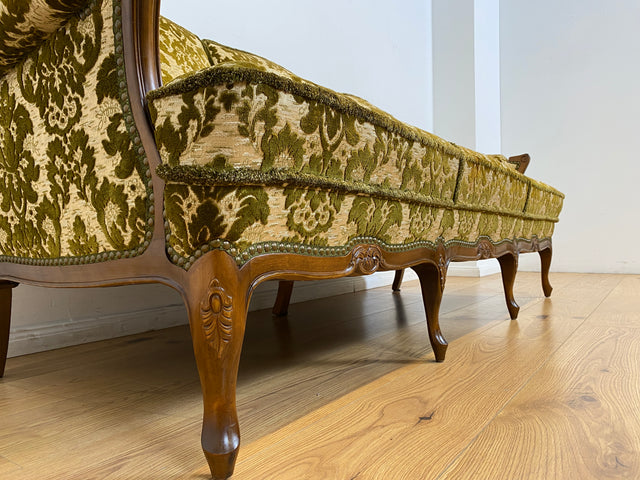 WMK # Wunderschönes Chippendale Sofa mit hochwertigem Brokat Bezug & Gold Braun & handverziertem Holzrahmen # Couch 3-Sitzer 3er Liege Sitzgarnitur Stilmöbel Barock Rokoko Vintage Berlin München Kiel