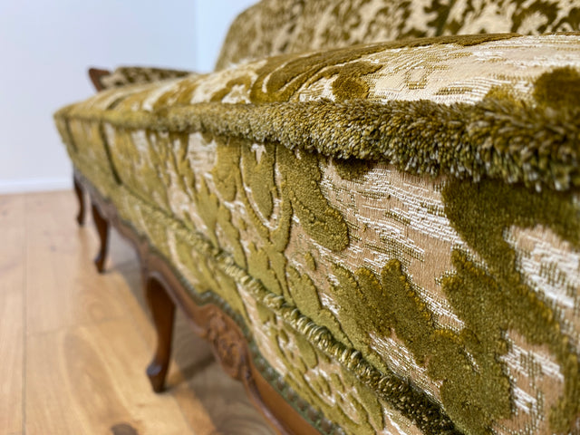 WMK # Wunderschönes Chippendale Sofa mit hochwertigem Brokat Bezug & Gold Braun & handverziertem Holzrahmen # Couch 3-Sitzer 3er Liege Sitzgarnitur Stilmöbel Barock Rokoko Vintage Berlin München Kiel
