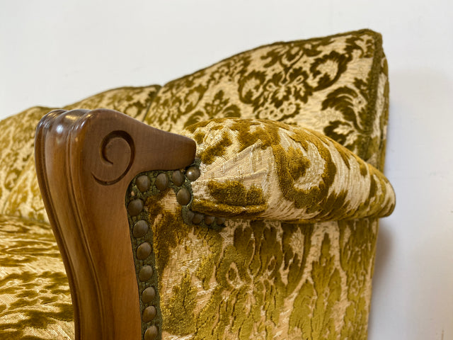 WMK # Wunderschönes Chippendale Sofa mit hochwertigem Brokat Bezug & Gold Braun & handverziertem Holzrahmen # Couch 3-Sitzer 3er Liege Sitzgarnitur Stilmöbel Barock Rokoko Vintage Berlin München Kiel