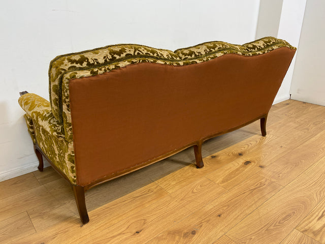 WMK # Wunderschönes Chippendale Sofa mit hochwertigem Brokat Bezug & Gold Braun & handverziertem Holzrahmen # Couch 3-Sitzer 3er Liege Sitzgarnitur Stilmöbel Barock Rokoko Vintage Berlin München Kiel