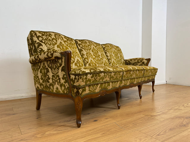 WMK # Wunderschönes Chippendale Sofa mit hochwertigem Brokat Bezug & Gold Braun & handverziertem Holzrahmen # Couch 3-Sitzer 3er Liege Sitzgarnitur Stilmöbel Barock Rokoko Vintage Berlin München Kiel