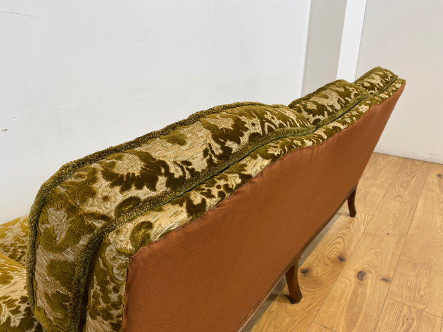 WMK # Wunderschönes Chippendale Sofa mit hochwertigem Brokat Bezug & Gold Braun & handverziertem Holzrahmen # Couch 3-Sitzer 3er Liege Sitzgarnitur Stilmöbel Barock Rokoko Vintage Berlin München Kiel