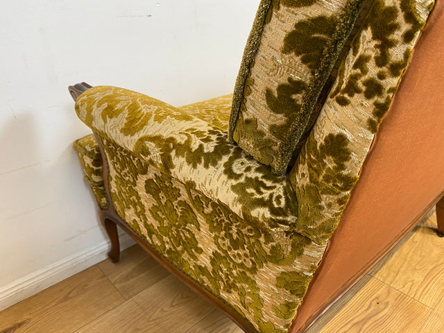 WMK # Wunderschönes Chippendale Sofa mit hochwertigem Brokat Bezug & Gold Braun & handverziertem Holzrahmen # Couch 3-Sitzer 3er Liege Sitzgarnitur Stilmöbel Barock Rokoko Vintage Berlin München Kiel
