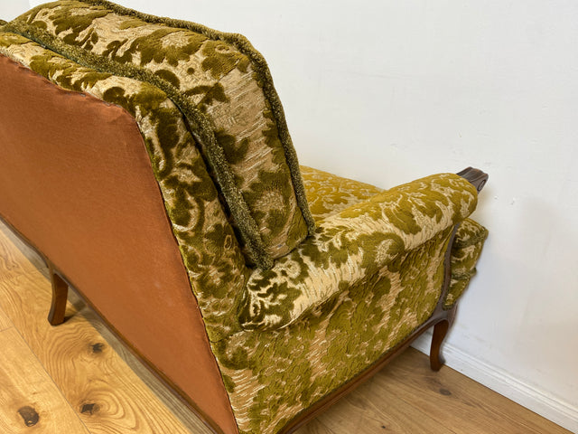 WMK # Wunderschönes Chippendale Sofa mit hochwertigem Brokat Bezug & Gold Braun & handverziertem Holzrahmen # Couch 3-Sitzer 3er Liege Sitzgarnitur Stilmöbel Barock Rokoko Vintage Berlin München Kiel