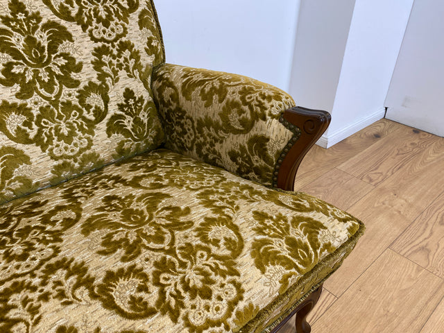 WMK # Wunderschönes Chippendale Sofa mit hochwertigem Brokat Bezug & Gold Braun & handverziertem Holzrahmen # Couch 3-Sitzer 3er Liege Sitzgarnitur Stilmöbel Barock Rokoko Vintage Berlin München Kiel